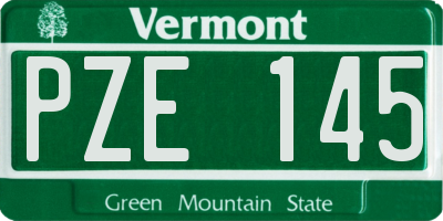 VT license plate PZE145