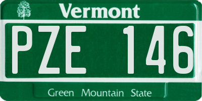 VT license plate PZE146