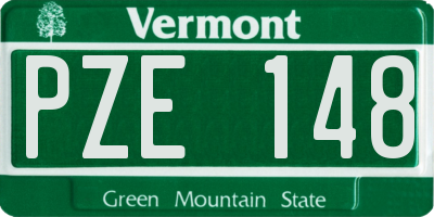 VT license plate PZE148