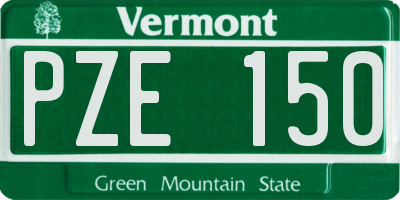 VT license plate PZE150