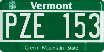 VT license plate PZE153