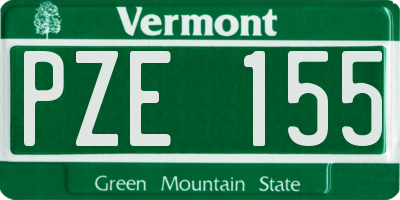 VT license plate PZE155