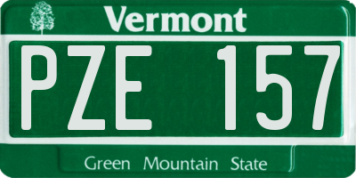 VT license plate PZE157