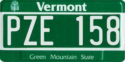 VT license plate PZE158