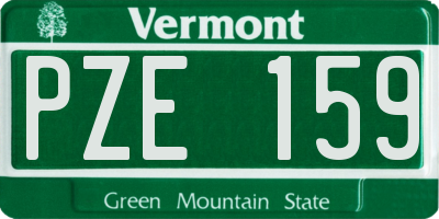 VT license plate PZE159