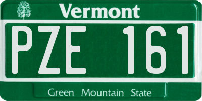 VT license plate PZE161