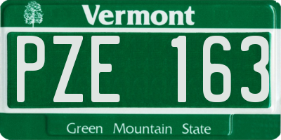 VT license plate PZE163