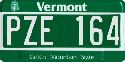 VT license plate PZE164