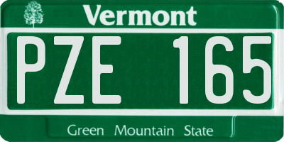 VT license plate PZE165