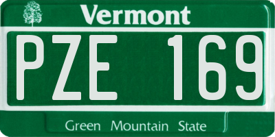 VT license plate PZE169
