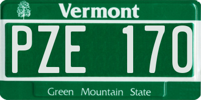 VT license plate PZE170