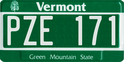 VT license plate PZE171