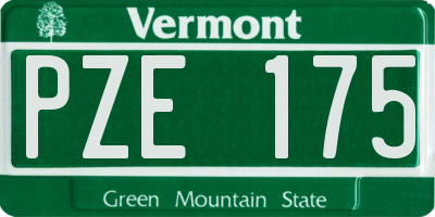 VT license plate PZE175