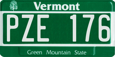 VT license plate PZE176