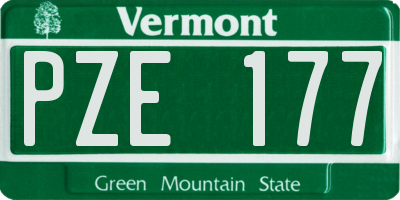 VT license plate PZE177
