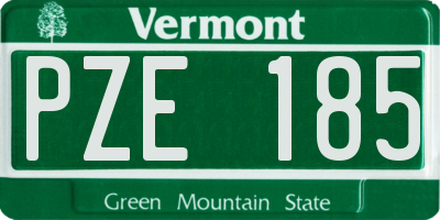 VT license plate PZE185