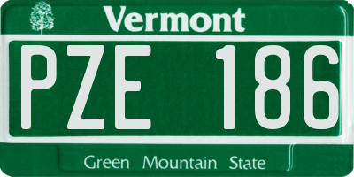 VT license plate PZE186