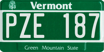 VT license plate PZE187