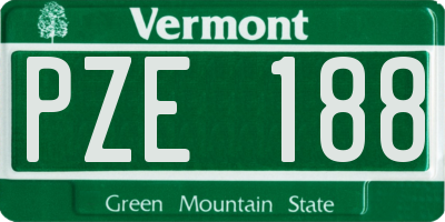 VT license plate PZE188
