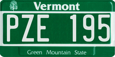 VT license plate PZE195