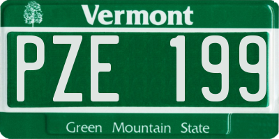 VT license plate PZE199