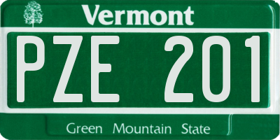 VT license plate PZE201