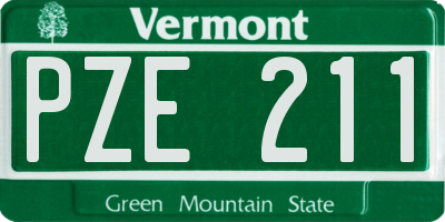 VT license plate PZE211