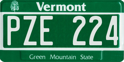 VT license plate PZE224