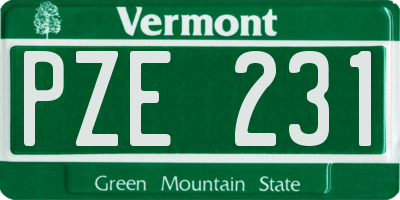 VT license plate PZE231