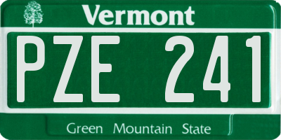 VT license plate PZE241