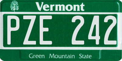 VT license plate PZE242