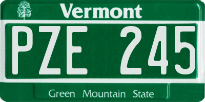 VT license plate PZE245