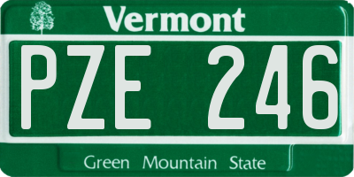 VT license plate PZE246