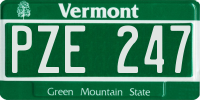 VT license plate PZE247