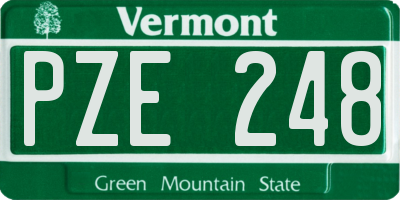 VT license plate PZE248