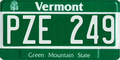 VT license plate PZE249