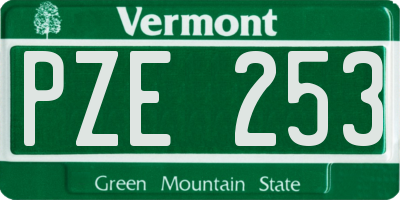 VT license plate PZE253