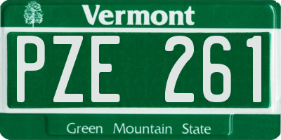VT license plate PZE261