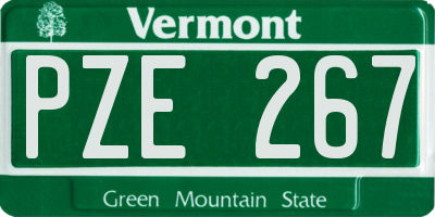 VT license plate PZE267