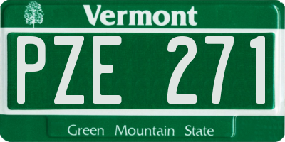 VT license plate PZE271