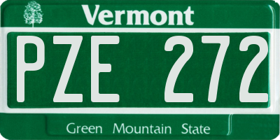 VT license plate PZE272