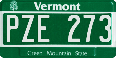 VT license plate PZE273
