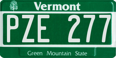 VT license plate PZE277
