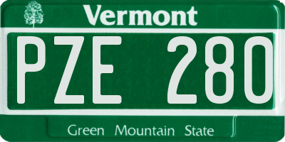 VT license plate PZE280