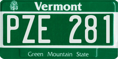 VT license plate PZE281
