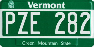 VT license plate PZE282