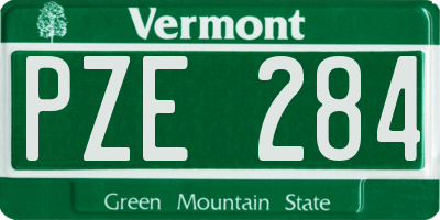 VT license plate PZE284