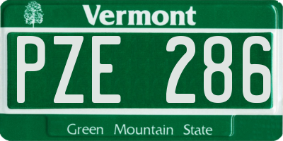 VT license plate PZE286
