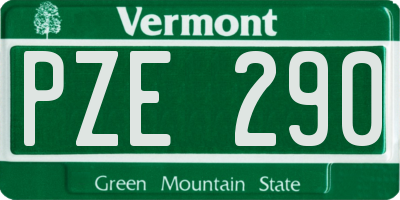 VT license plate PZE290