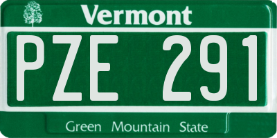 VT license plate PZE291